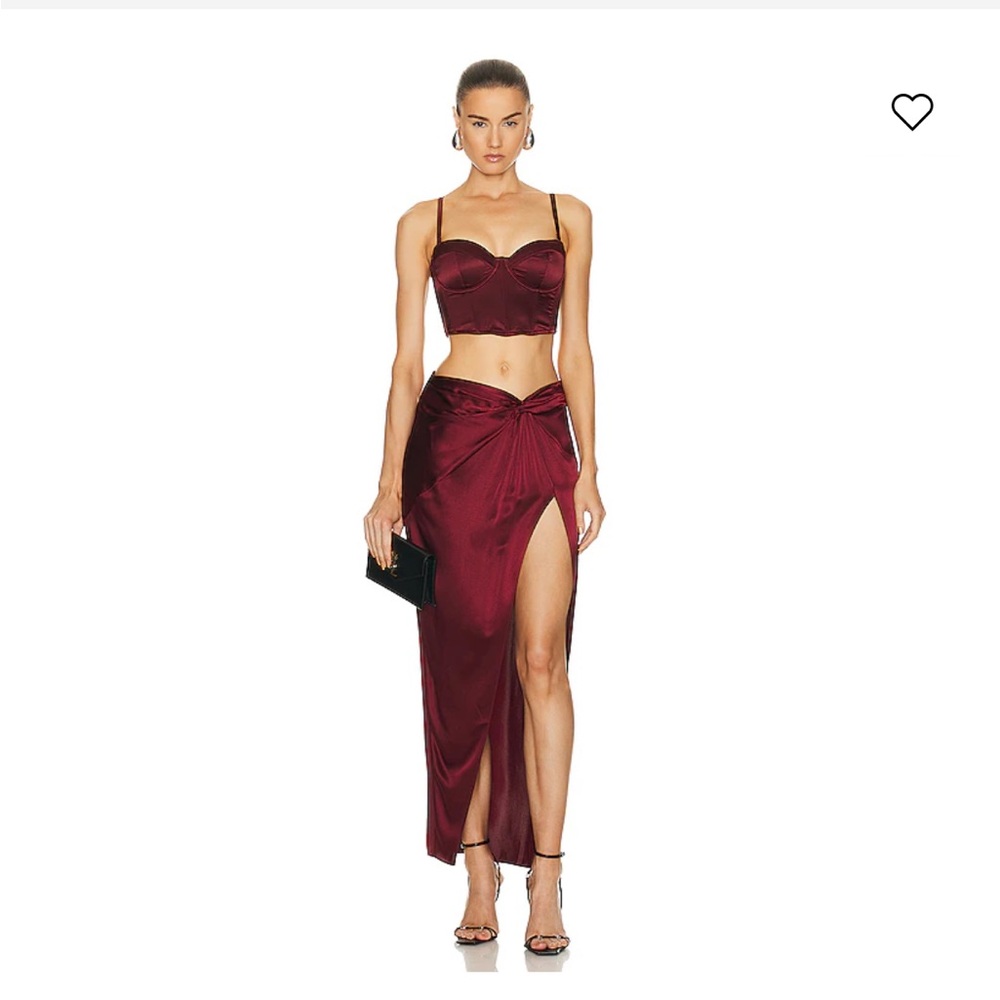 Fleur Du Mal Bustier Crop Top Skirt Set